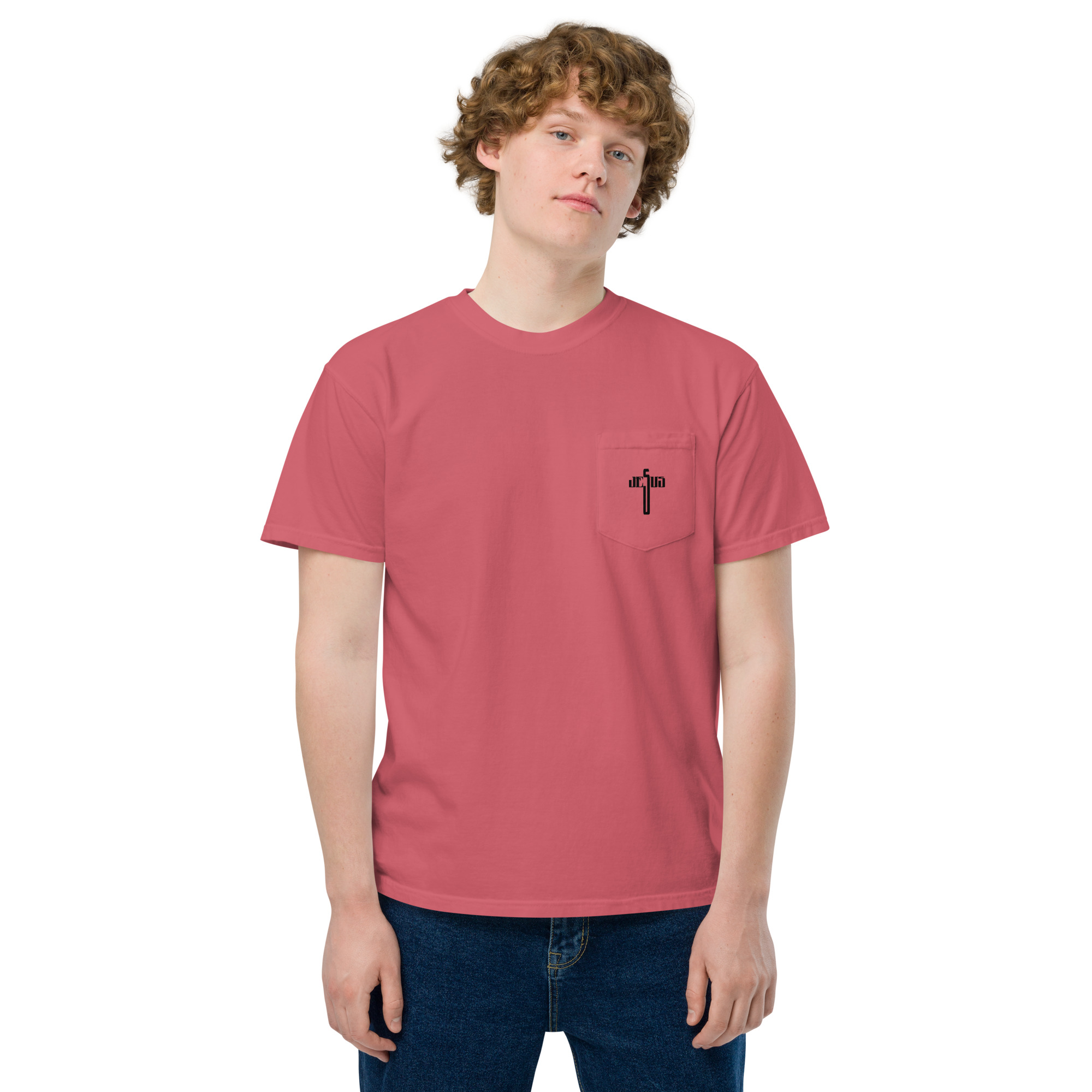unisex garment dyed pocket t shirt watermelon front 62fff597b0d82