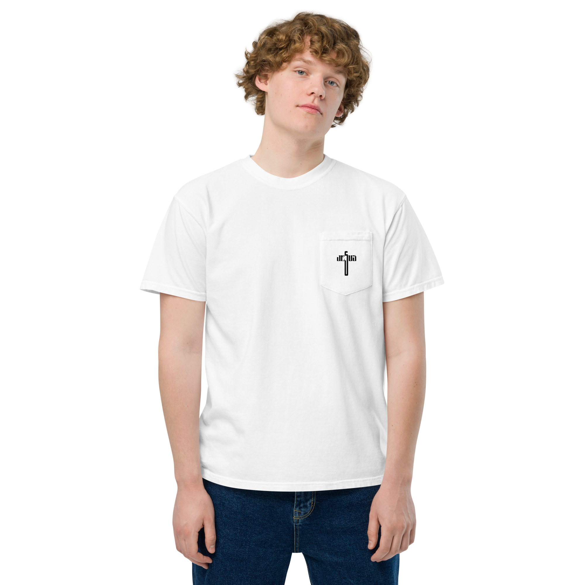 unisex garment dyed pocket t shirt white front 62fff597b1d50